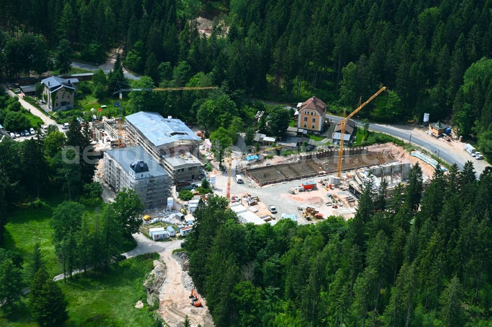 Aerial photograph Bad Reiboldsgrün - New construction site of the school building Forest school in Bad Reiboldsgruen in the state Saxony, Germany