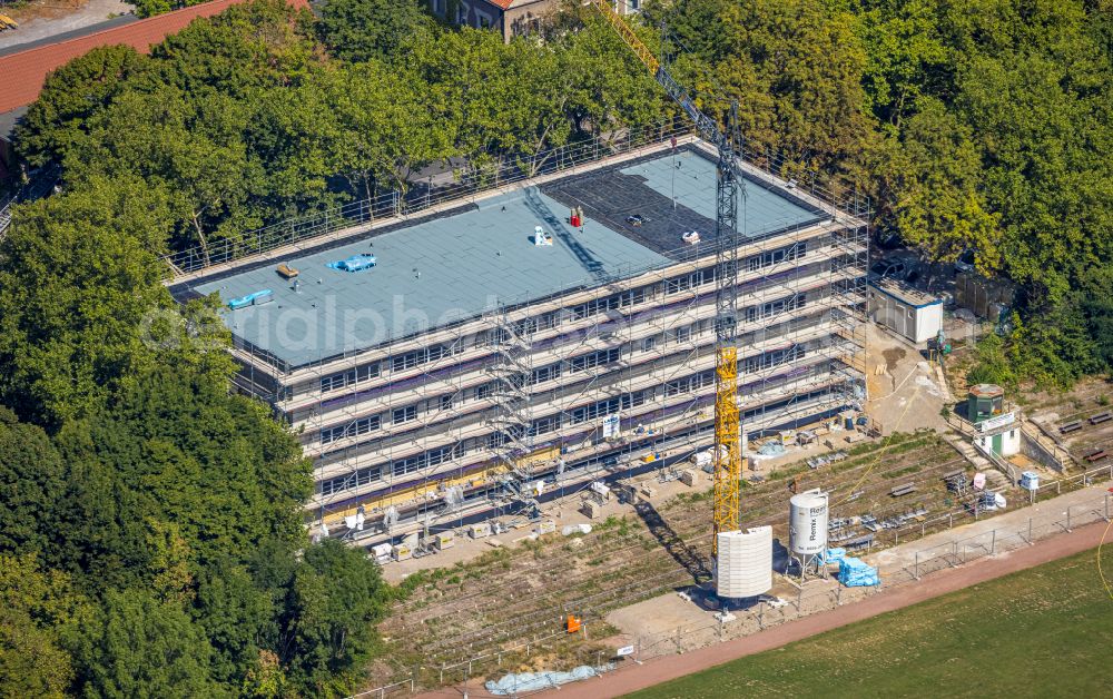 Hattingen from above - New construction site of the school building of Gesamtschule in the district Welper in Hattingen at Ruhrgebiet in the state North Rhine-Westphalia, Germany