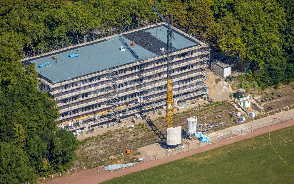 Hattingen from the bird's eye view: New construction site of the school building of Gesamtschule in the district Welper in Hattingen at Ruhrgebiet in the state North Rhine-Westphalia, Germany