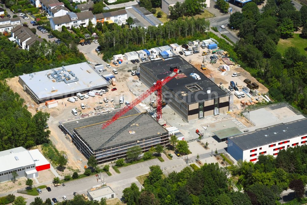 Aerial image Frankfurt am Main - New construction site of the school building Gymnasium Nord (Westhausen) on Muckermannstrasse in Frankfurt in the state Hesse, Germany