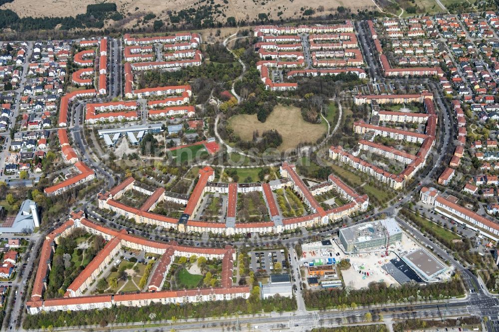 Aerial photograph München - New construction site of the school building on Heidemannstrasse in Munich in the state Bavaria, Germany