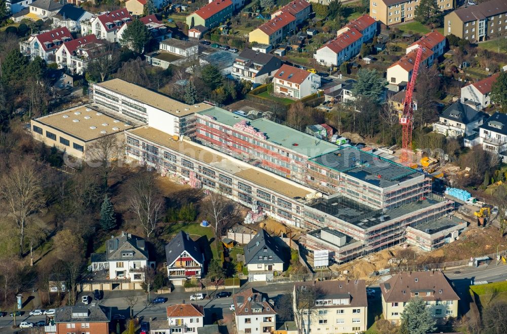 Hagen from the bird's eye view: New construction site of the school building Hildegardisschule in the district Hagen-Mitte in Hagen in the state North Rhine-Westphalia