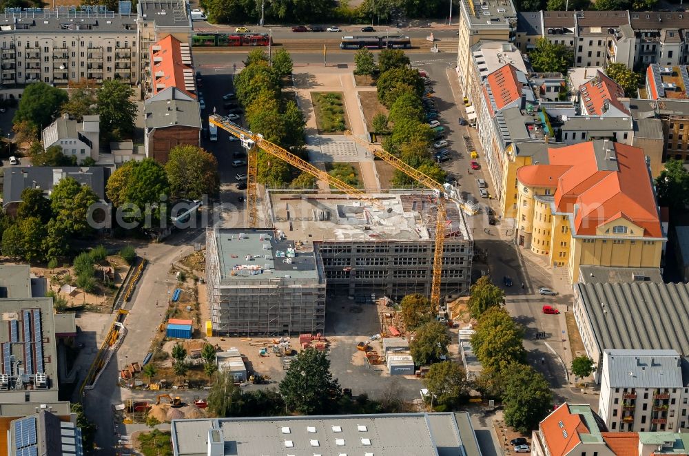 Aerial photograph Leipzig - New construction site of the school building on Jablonowskistrasse in Leipzig in the state Saxony, Germany