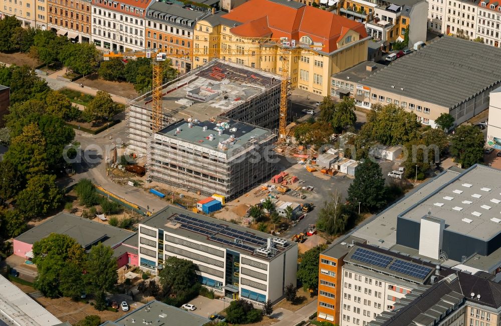 Aerial image Leipzig - New construction site of the school building on Jablonowskistrasse in Leipzig in the state Saxony, Germany