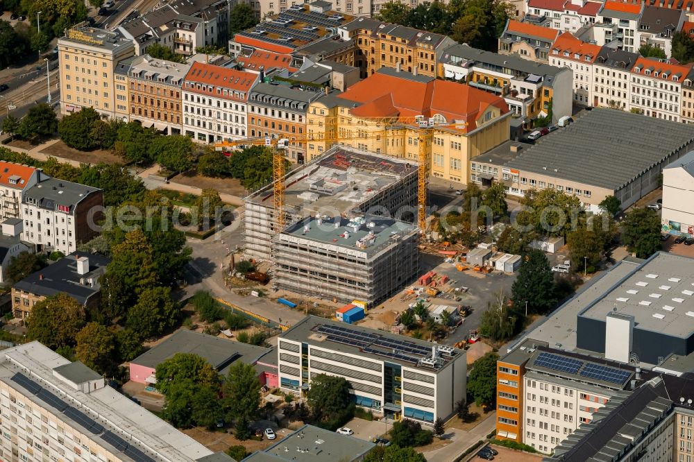 Aerial photograph Leipzig - New construction site of the school building on Jablonowskistrasse in Leipzig in the state Saxony, Germany