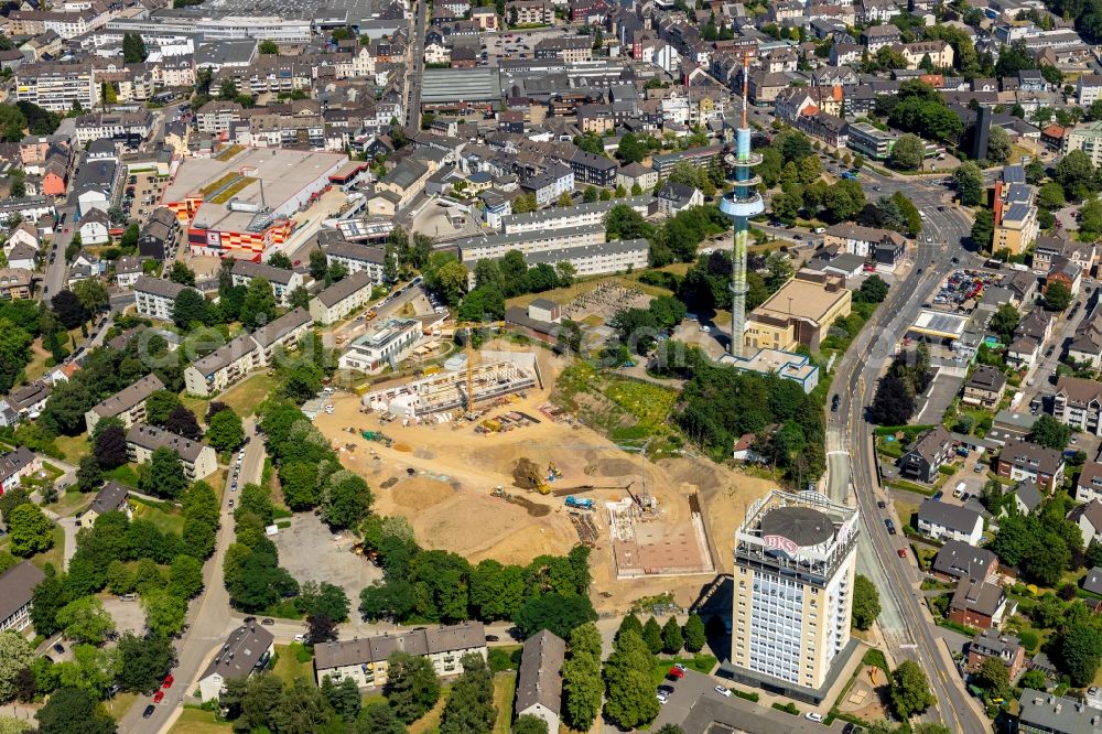 Aerial image Velbert - New construction site of the school building on Kastanienallee in Velbert in the state North Rhine-Westphalia, Germany