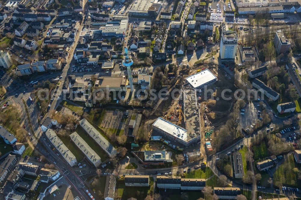 Aerial photograph Velbert - New construction site of the school building on Kastanienallee in Velbert in the state North Rhine-Westphalia, Germany