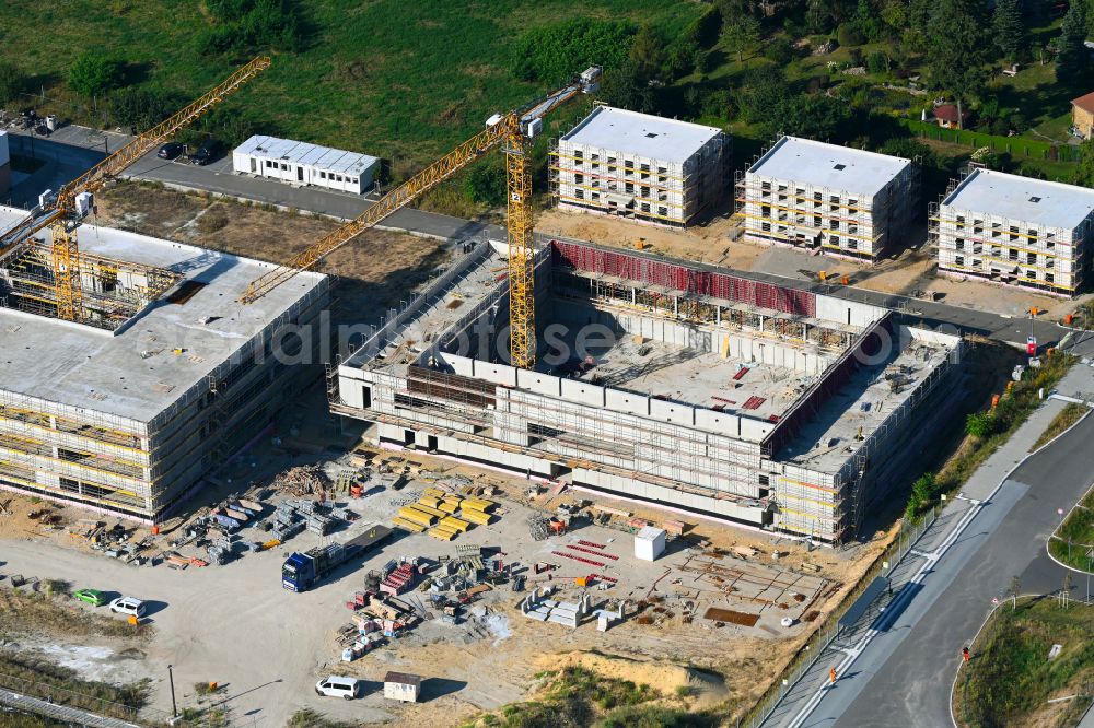 Aerial image Werder (Havel) - New construction site of the school building of the Schulcampus Werder on Klaistower Strasse - Elisabethstrasse in Werder (Havel) in the state Brandenburg, Germany