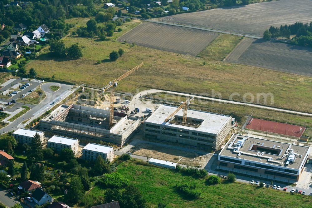 Aerial photograph Werder (Havel) - New construction site of the school building of the Schulcampus Werder on Klaistower Strasse - Elisabethstrasse in Werder (Havel) in the state Brandenburg, Germany