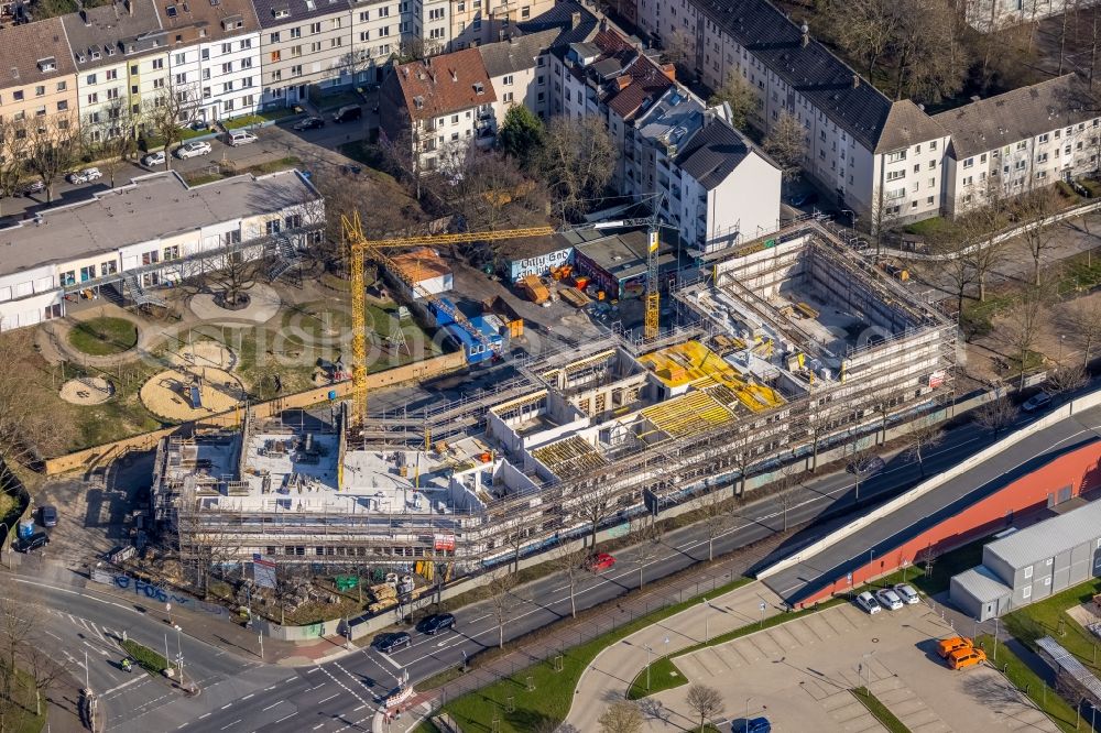 Dortmund from above - New construction site of the school building Lessingschule in Dortmund at Ruhrgebiet in the state North Rhine-Westphalia, Germany