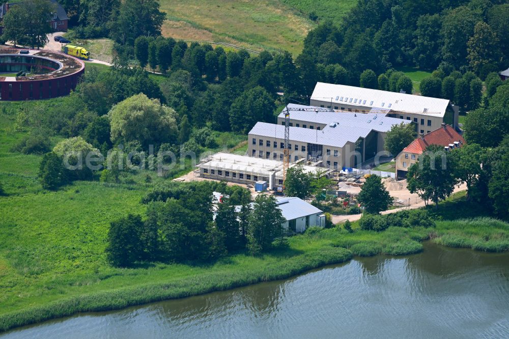 Aerial photograph Güby - New construction site of the school building Louisenlund in Gueby in the state Schleswig-Holstein, Germany