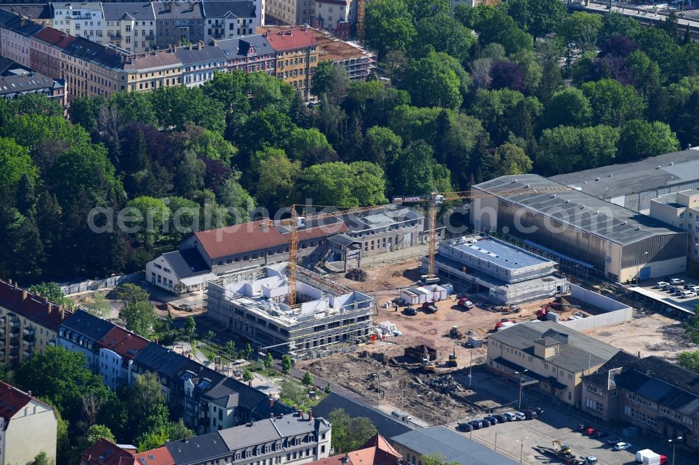 Aerial photograph Dresden - New construction site of the school building on Loessnitzstrasse in Dresden in the state Saxony, Germany