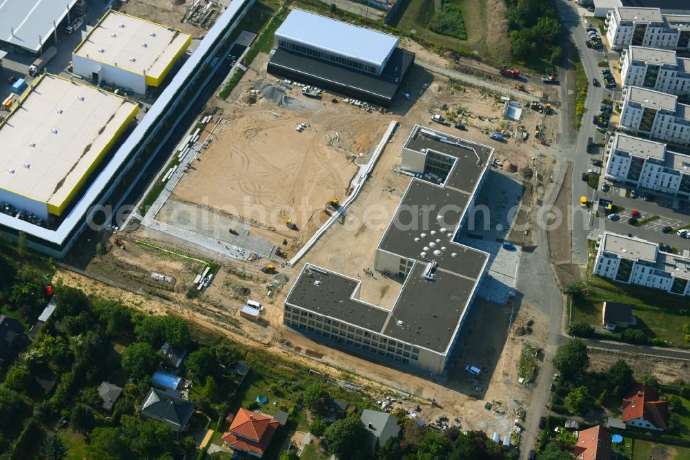 Aerial photograph Berlin - New construction site of the school building An of Schule in the district Mahlsdorf in Berlin, Germany