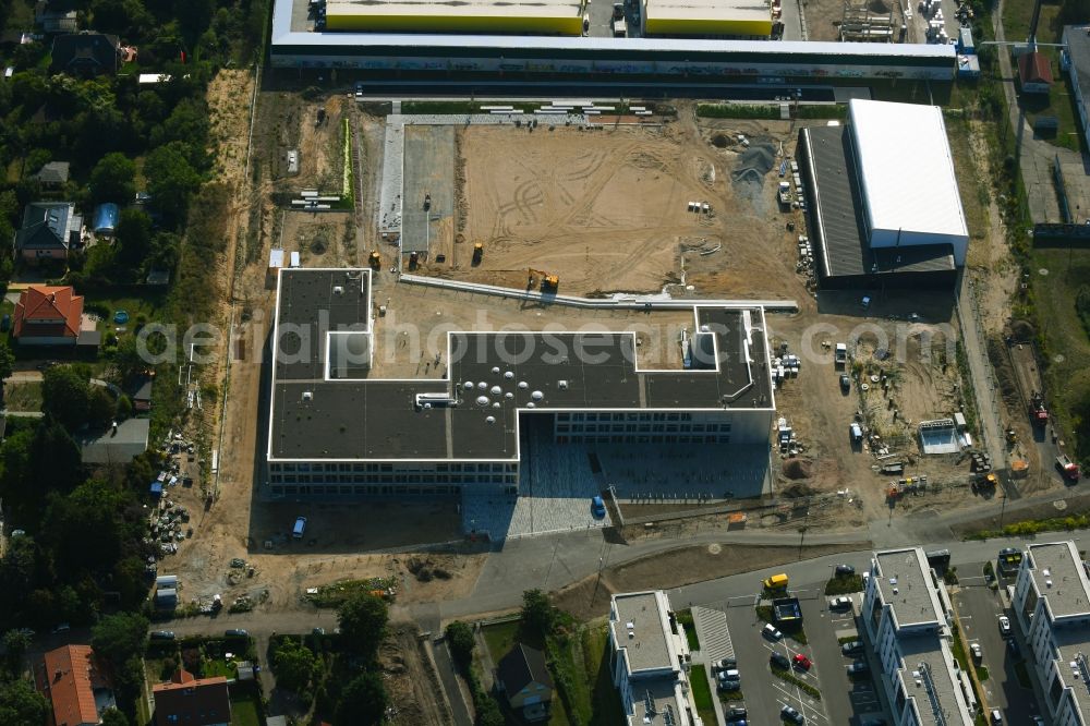 Berlin from above - New construction site of the school building An of Schule in the district Mahlsdorf in Berlin, Germany