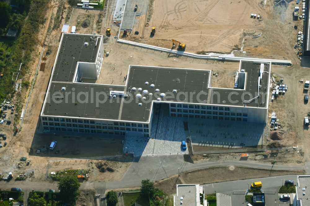 Berlin from the bird's eye view: New construction site of the school building An of Schule in the district Mahlsdorf in Berlin, Germany