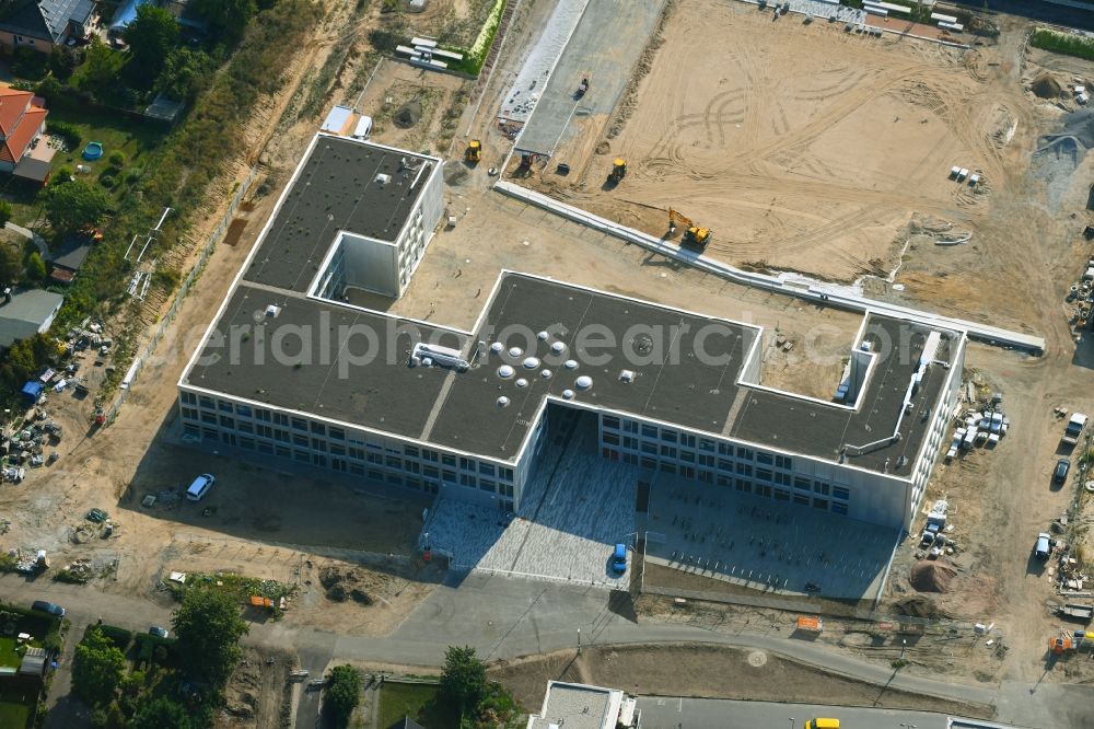 Aerial image Berlin - New construction site of the school building An of Schule in the district Mahlsdorf in Berlin, Germany