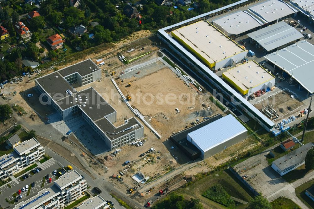 Berlin from above - New construction site of the school building An of Schule in the district Mahlsdorf in Berlin, Germany