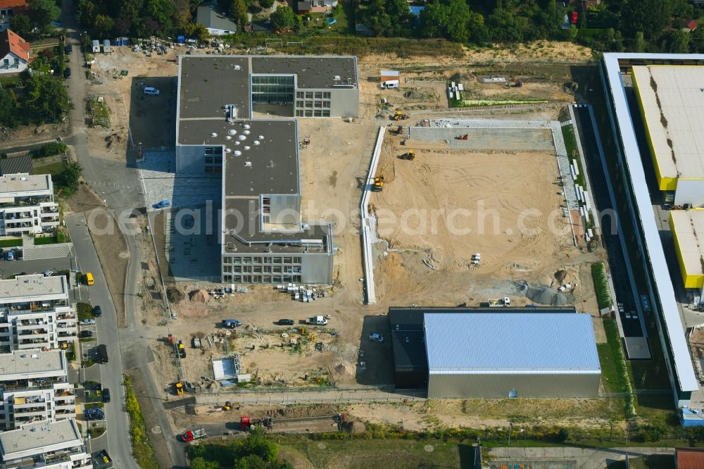 Berlin from the bird's eye view: New construction site of the school building An of Schule in the district Mahlsdorf in Berlin, Germany