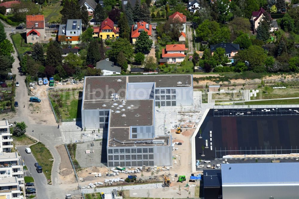 Aerial image Berlin - New construction site of the school building An of Schule in the district Mahlsdorf in Berlin, Germany