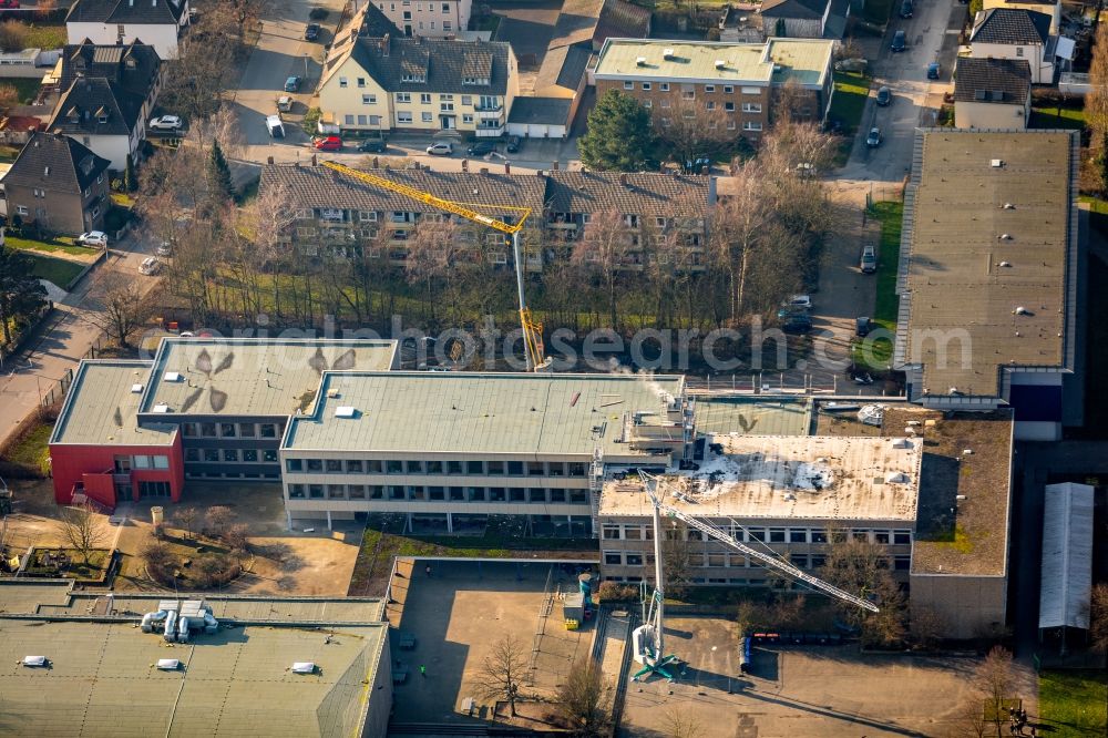 Hamm from the bird's eye view: New construction site of the school building Maerkisches Gymnasium on Wilhelm-Liebknecht-Strasse in Hamm in the state North Rhine-Westphalia, Germany