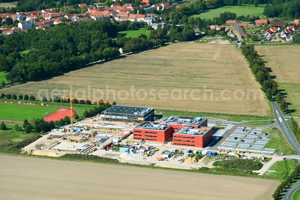 Aerial photograph Altlandsberg - New construction site of the school building Neuer Schulcampus on street Fredersdorfer Chaussee in Altlandsberg in the state Brandenburg, Germany