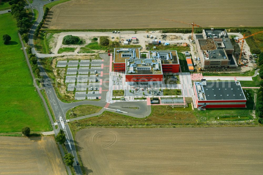 Aerial photograph Altlandsberg - New construction site of the school building Neuer Schulcampus on street Fredersdorfer Chaussee in Altlandsberg in the state Brandenburg, Germany