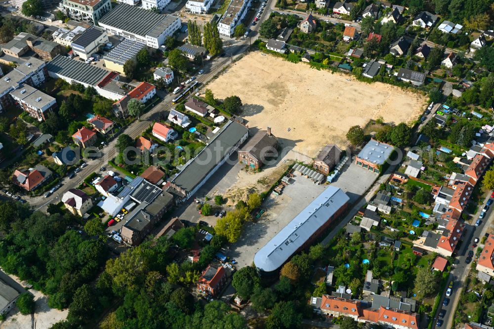 Berlin from the bird's eye view: New construction site of the school building on street Hirtestrasse in the district Koepenick in Berlin, Germany