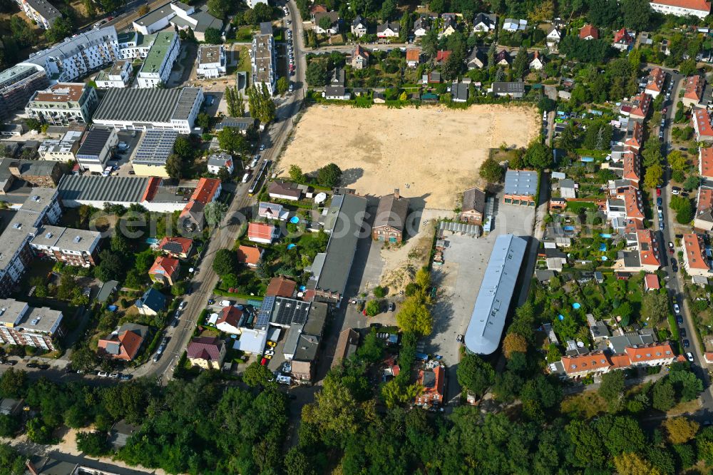 Aerial image Berlin - New construction site of the school building on street Hirtestrasse in the district Koepenick in Berlin, Germany