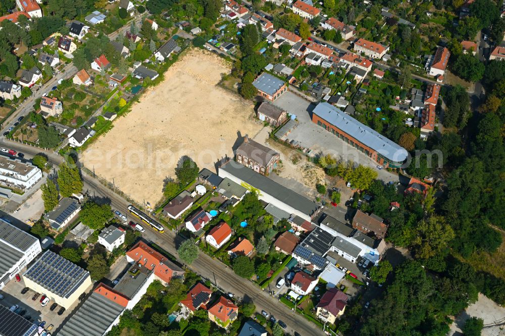 Berlin from above - New construction site of the school building on street Hirtestrasse in the district Koepenick in Berlin, Germany