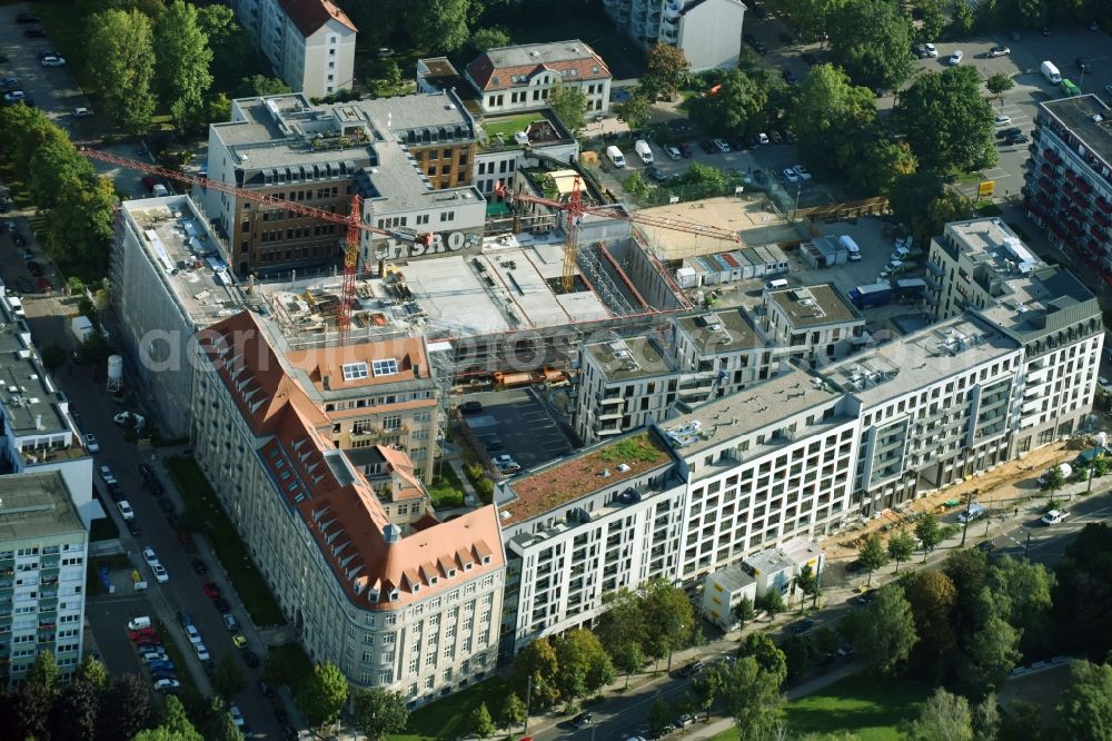 Aerial image Leipzig - New construction site of the school building Rahn-Campus on Salomonstrasse in Leipzig in the state Saxony, Germany