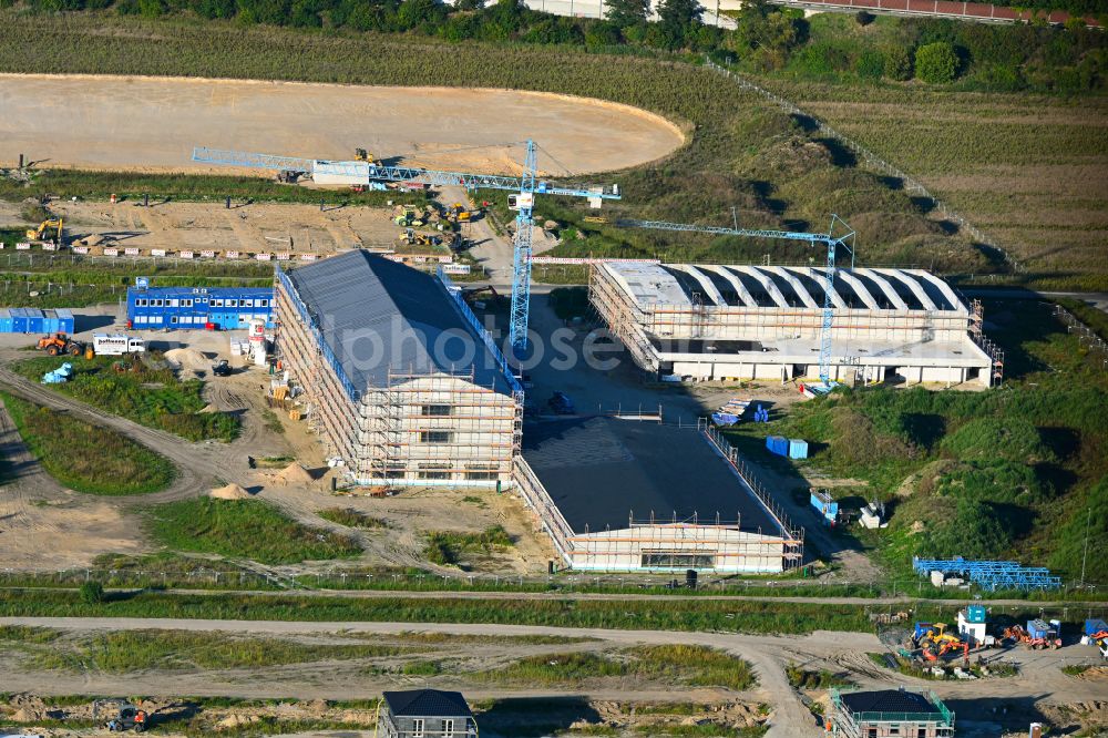 Aerial image Neuenhagen - New construction site of the school building Schulcampus Gruscheweg in Neuenhagen in the state Brandenburg, Germany