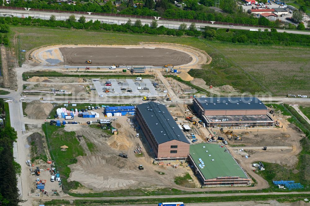 Aerial photograph Neuenhagen - New construction site of the school building Schulcampus Gruscheweg in Neuenhagen in the state Brandenburg, Germany