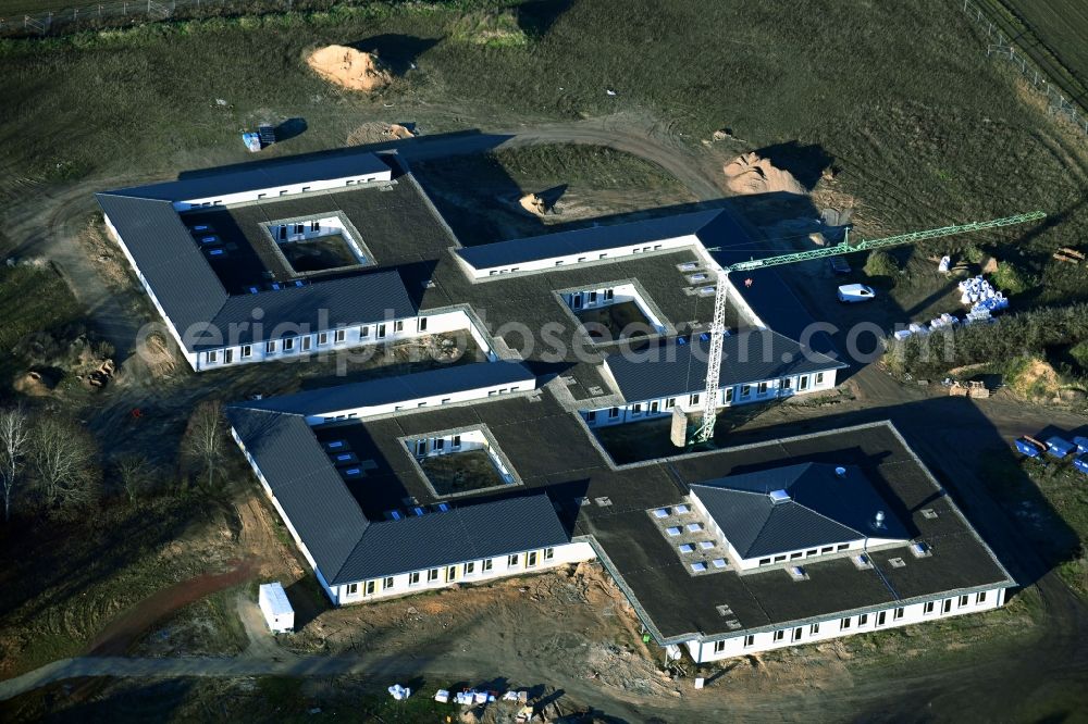 Aerial image Berlin - New construction site of the school building Schule ohne Grenzen in the district Hakenfelde in Berlin, Germany