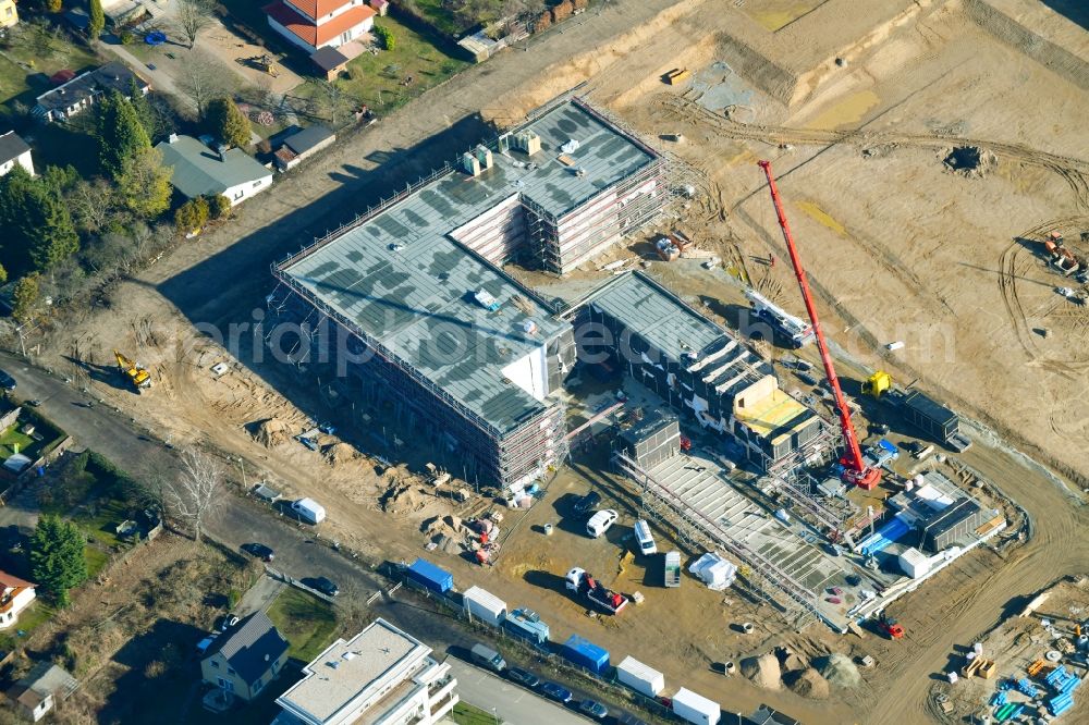 Aerial photograph Berlin - New construction site of the school building An of Schule in the district Mahlsdorf in Berlin, Germany