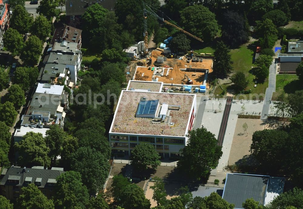 Hamburg from above - New construction site of the school building Schule Richardstrasse in the district Eilbek in Hamburg, Germany