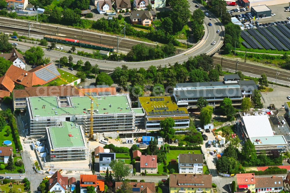 Süßen from the bird's eye view: New construction site of the school building Schulverbund Suessen Gemeinschaftsschule on street Schulstrasse in Suessen in the state Baden-Wuerttemberg, Germany