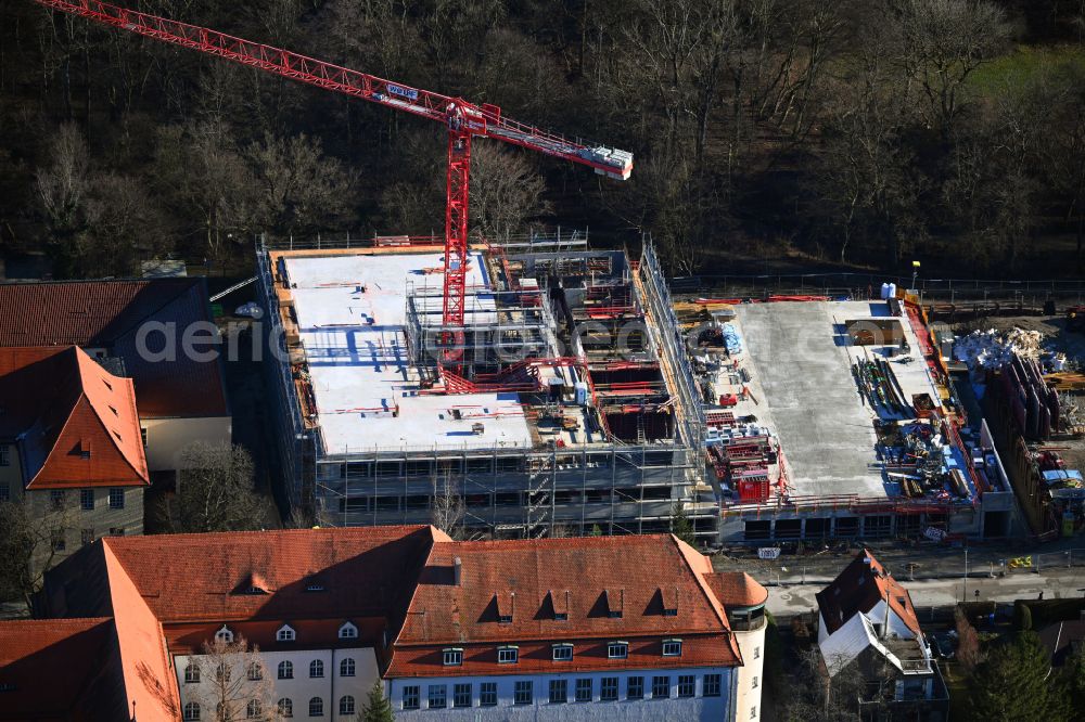 München from the bird's eye view: New construction site of the school building Staatliches Karlsgymnasium on street Am Stadtpark in the district Pasing in Munich in the state Bavaria, Germany