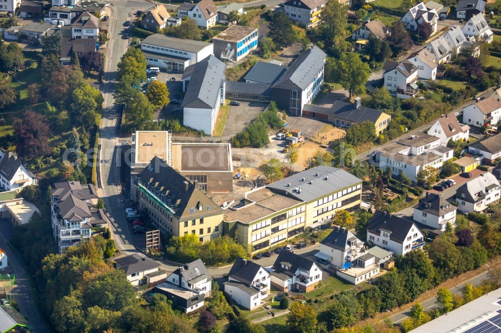 Meschede from the bird's eye view: New construction site of the school building of St. Walburga-Schule An of Klocken Kapelle in Meschede in the state North Rhine-Westphalia, Germany