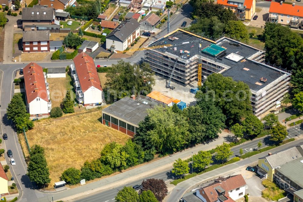 Werne from the bird's eye view: New construction site of the school building of Wiehagenschule Am Weihbach in Werne in the state North Rhine-Westphalia, Germany