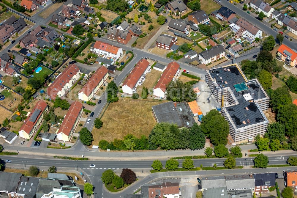 Aerial image Werne - New construction site of the school building of Wiehagenschule Am Weihbach in Werne in the state North Rhine-Westphalia, Germany