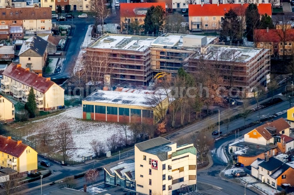 Aerial photograph Werne - New construction site of the school building of Wiehagenschule Am Weihbach in Werne in the state North Rhine-Westphalia, Germany