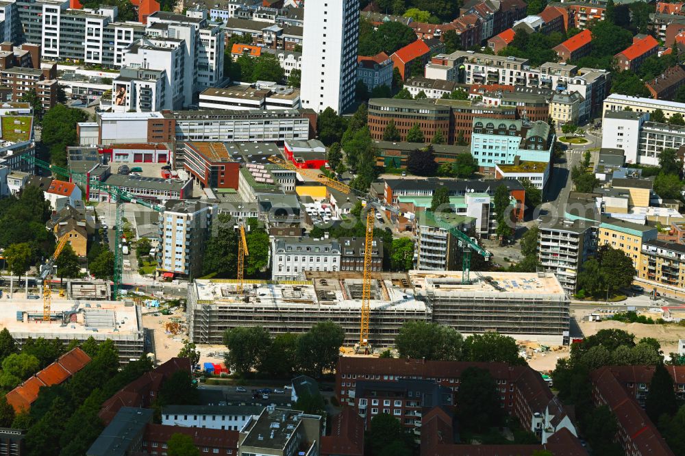 Aerial image Hamburg - New construction site of the school building and premises of Schulcampus Struenseestrasse in the district Altona-Altstadt in Hamburg, Germany