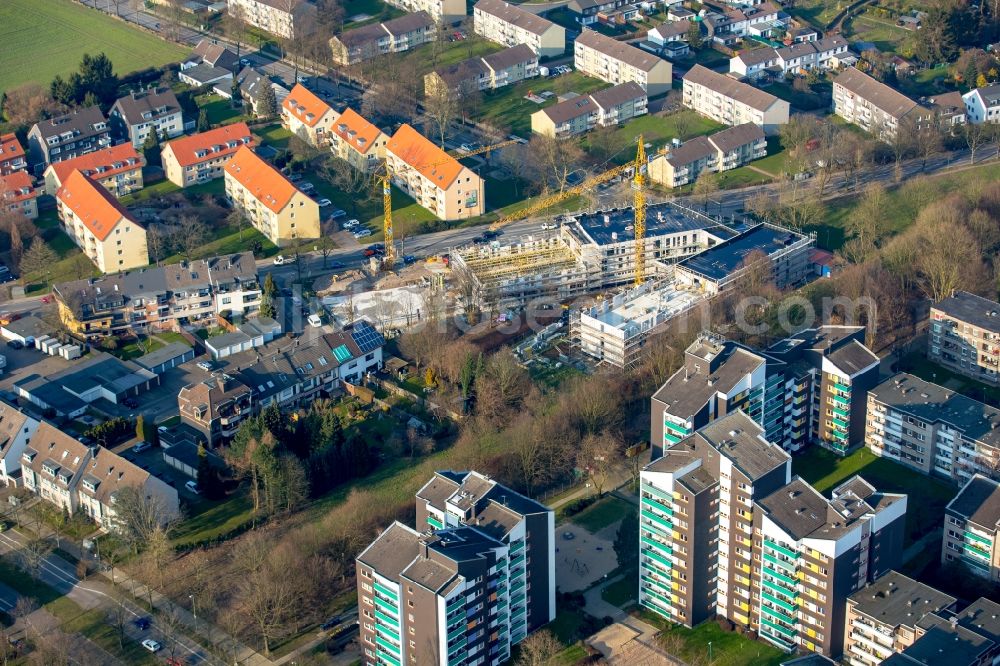 Aerial image Horst - Construction site for the new building of an elderly care facility of the German Red Cross DRK on Dahlhauser Strasse in Horst in the state of North Rhine-Westphalia