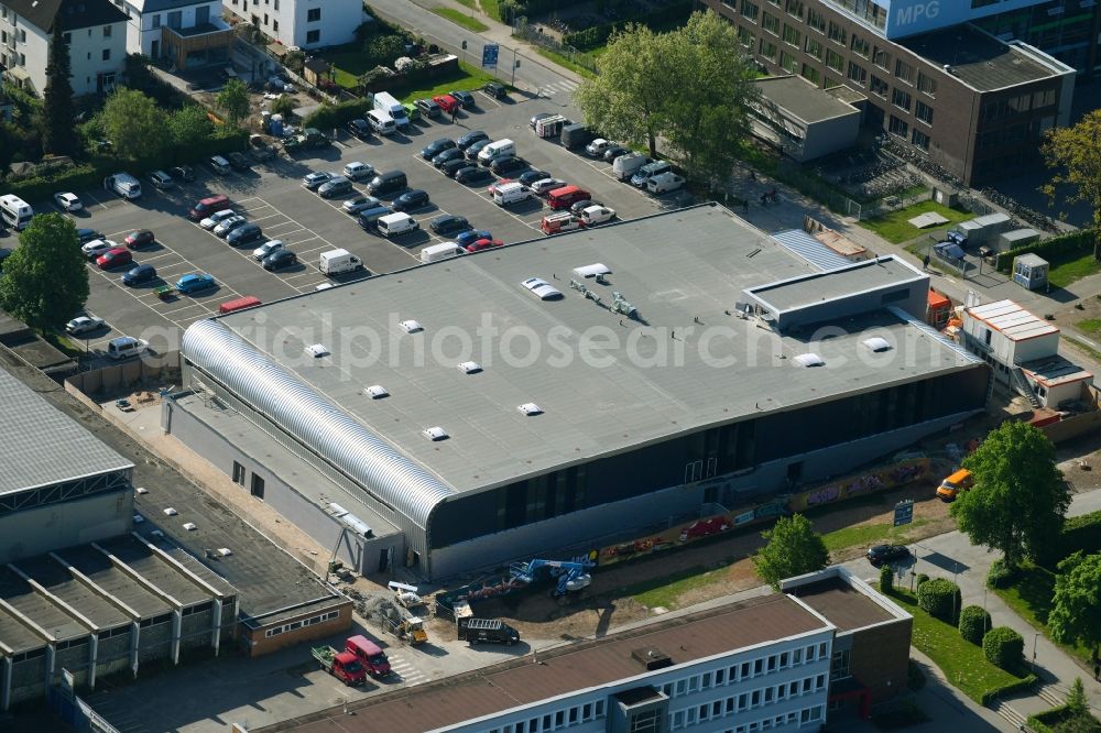 Aerial image Bielefeld - Construction site for the new sports hall Almsporthalle Bielefeld on Stapenhorststrasse in Bielefeld in the state North Rhine-Westphalia, Germany