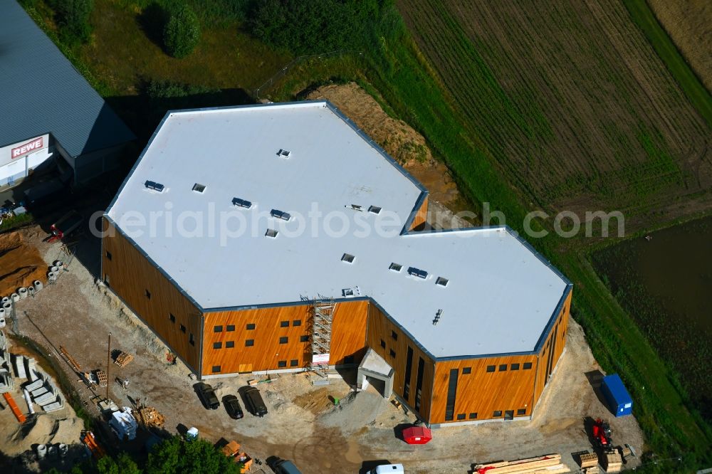 Aerial photograph Bubenreuth - Construction site for the new sports hall - bouldering hall Frankenjura in Bubenreuth in the state Bavaria, Germany