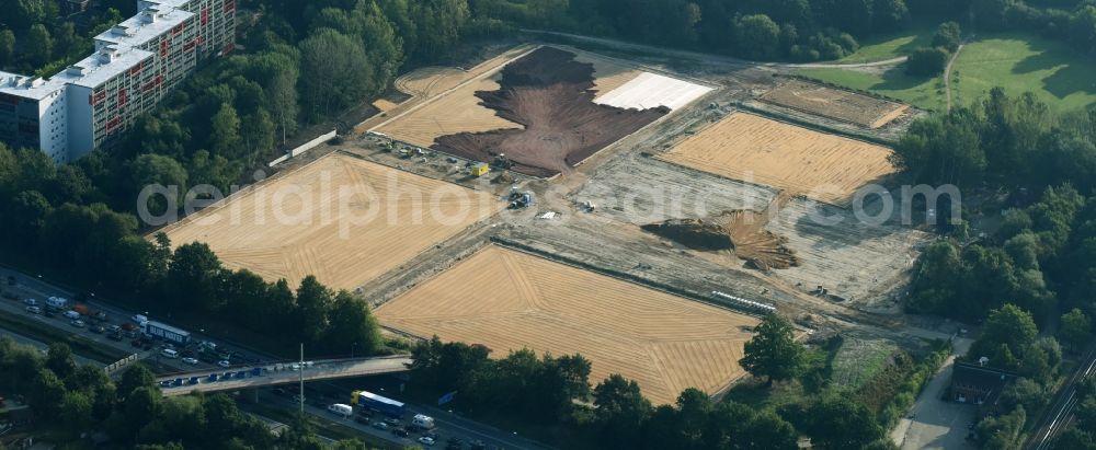 Aerial image Hamburg - Construction site to build a new sports ground ensemble of Bahrenfelder sports club from 1919 e.V. in Hamburg