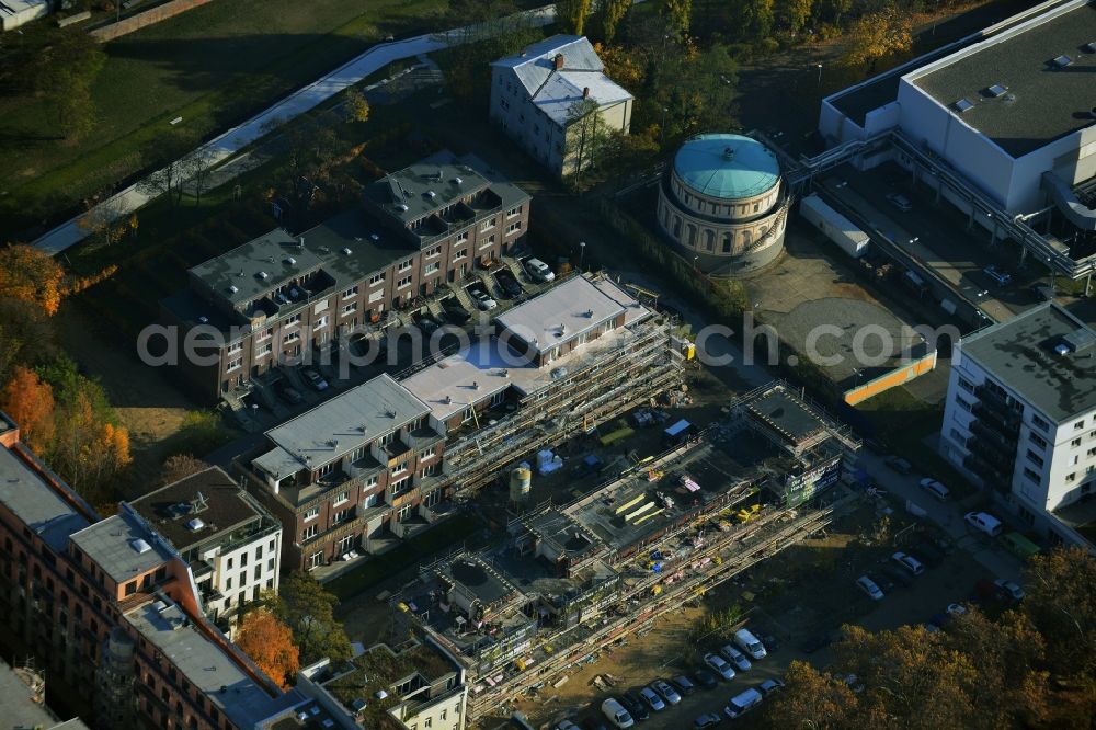 Berlin Mitte from above - Construction site for the new building of the city district Pankepark on Chausseestrasse in Berlin - Mitte