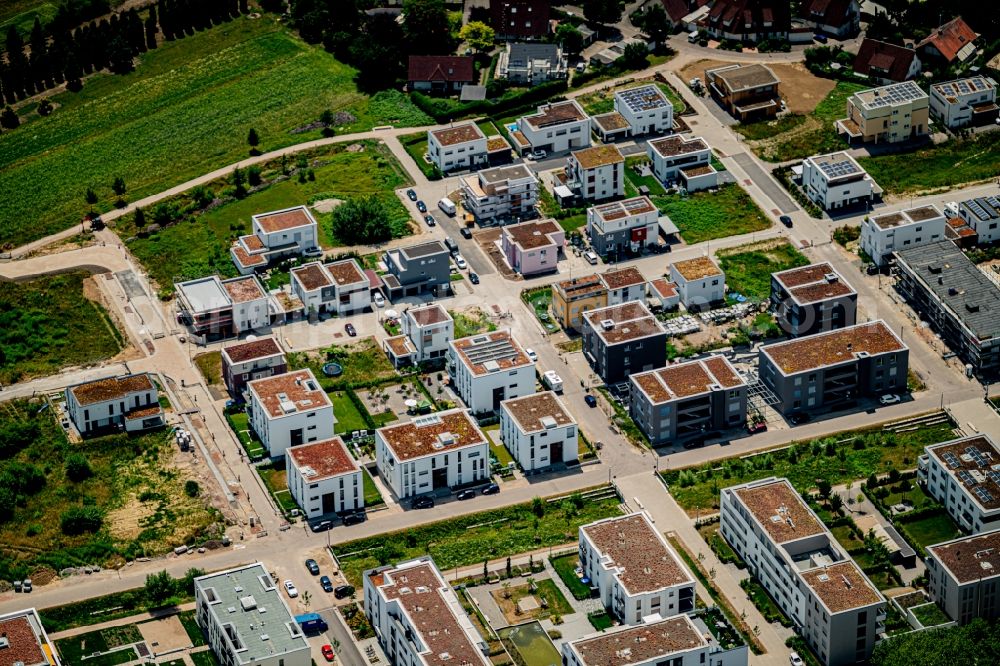 Aerial photograph Offenburg - Construction site for the city villa - multi-family residential building Fessenbacher Strasse in Offenburg in the state Baden-Wurttemberg, Germany