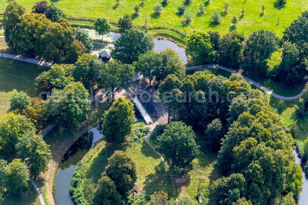 Aerial photograph Hamm - Construction of road bridge on Burghuegel Mark in Hamm in the state North Rhine-Westphalia, Germany