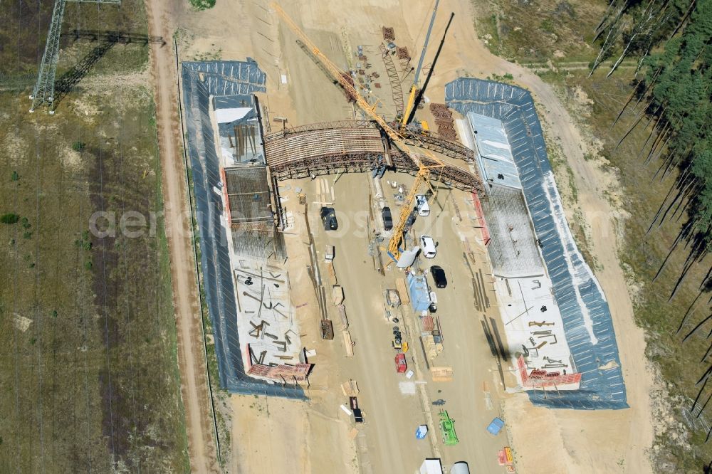 Aerial photograph Kremmin - Construction of a deer crossing bridgein Kremmin in the state Mecklenburg - Western Pomerania